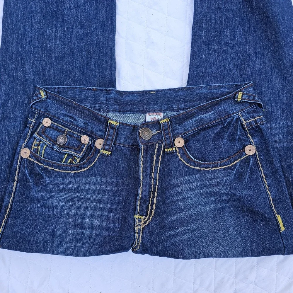 True Religion Joey Super T‎ Denim Jeans Bootcut USA Mens Size 34 x 34